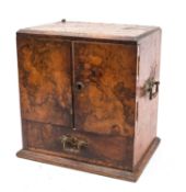 An Edwardian walnut smokers companion, d