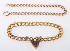 Two curb link bracelets, including a cur