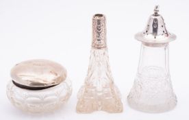 A silver and glass mounted sugar shifter