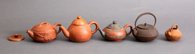 Three Chinese Yixing stoneware teapots,
