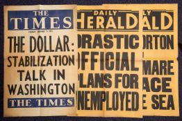 Eight period news stand posters, Daily H