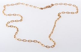 A vintage 9ct yellow gold chain, a long