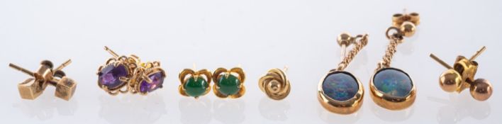 A mixed group of earrings, to include a