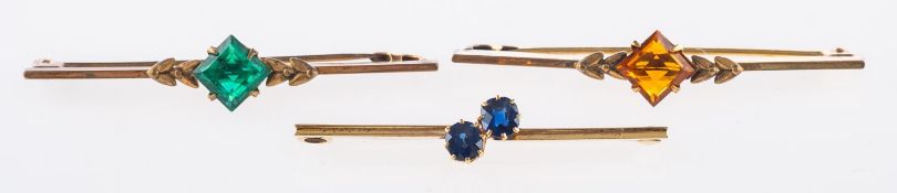A group of three antique brooches, inclu