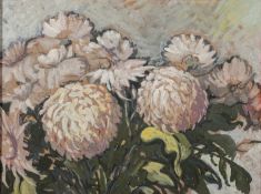 Robert James Ferguson (British, 1880 - 1890) - White Chrysanthemums - Watercolour - 25.5 x 34.5cm.
