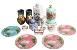 A Herend porcelain hexagonal canister and cover, 27cm high,