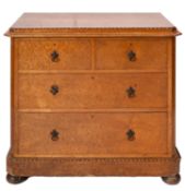 A Victorian birds eye maple and inlaid rectangular chest,