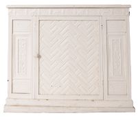 A Victorian and later white painted side cabinet, late 19th Century, in Aesthetic Movement taste,