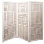 A Near Eastern, probably Egyptian three-fold room screen,