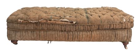 A Victorian walnut frame daybed,