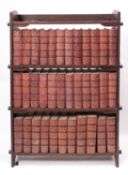 An Edwardian oak pegged open bookcase, 93cm wide overall, 129cm high,