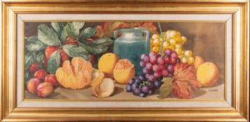 Giovanni Barbaro (Italian,1864-1915) - two still life pictures- Still life with oranges, grapes,