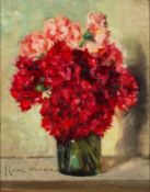 Two still life paintings , one by Inez (?) Herrera (Spanish,