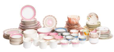 A collection of Edwardian and 1970s Staffordshire teawares.