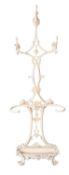 A Victorian later painted cast iron hall stand, last quarter 19th Century,