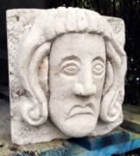 Modern carvings in Beer limestone by the cathedral works department A pair of grotesque heads