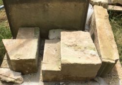 The remaining blocks, approximately 10 pieces, Doulting stone.