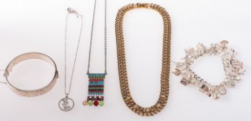 A mixed group of jewellery, a multi-colo