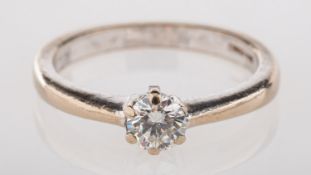 An 18ct white gold ring, set with a bril