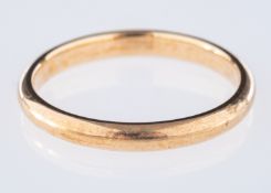 A D-shaped wedding band, unmarked & unte
