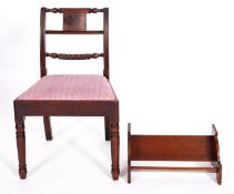 A Regency mahogany side chair, circa 1815; 80cm high; and a mahogany book trough,