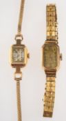 Two ladies vintage wristwatches, an 18ct