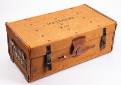 An early 20th century leather and canvas
