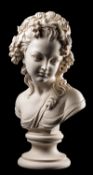 A composition bust of Bacchante, modern;