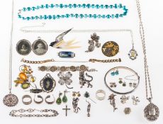 Blue tinted cultured pearls, a Chinese s