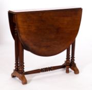 A Victorian mahogany oval Sutherland tab