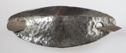 Jorgen Jensen. A pewter hair slide, of e