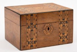 A Victorian walnut and Tunbridgeware par