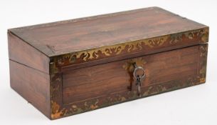 A Regency rosewood and brass inlaid writ