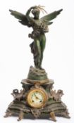 Ansonia a spelter figural mantel clock the eight-day duration movement striking the hours and