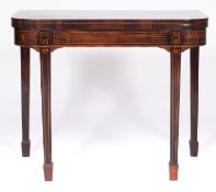 A Regency rosewood card table, circa 1815,