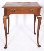 A George II oak 'lowboy' side table,