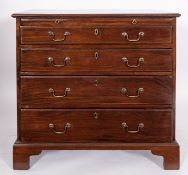 A George II mahogany bachelor's chest of drawers, mid 18th century; the top with moulded edges,