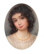 British School, circa 1800 - Portrait of a young lady, head and shoulders,