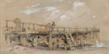 George Bryant Campion (British 1795-1870) - Yarmouth - Watercolour - 17 x 33.