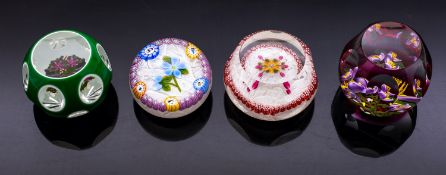 Four Perthshire miniature paperweights,
