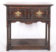 A Victorian carved oak side table in William & Mary style,