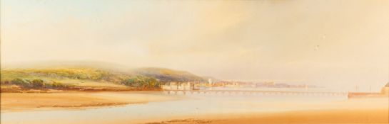 John Shapland (British, 1865-1929) - The old wooden bridge,