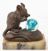 After Clovis Edmond Masson, (French 1838-1913), gilt a bronze model of a mouse,