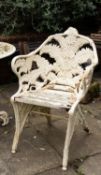 A Victorian cast iron Fern and Blackberry pattern garden chair, probably Colbrookdale,