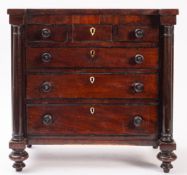 A Regency miniature mahogany chest of drawers, early 19th century,