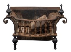 A cast iron fire basket,
