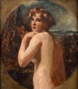 William Etty (British,1787 - 1849) - A Water Nymph - Oil on panel - 33.5 x 29.