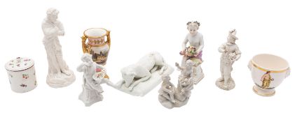 A mixed lot of Continental porcelain,