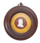 A George IV white glass portrait profile of the Reverand Alexander Waugh,