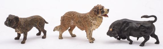 Two Viennese cold painted bronze models of dogs, early 20th century,